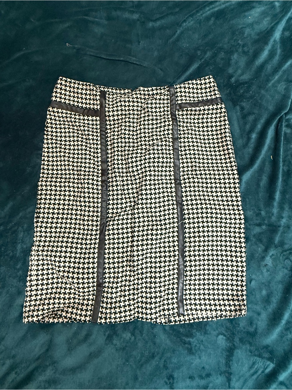 Cato Black and White Houndstooth Pencil Skirt (10)